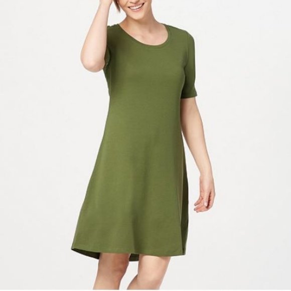Isaac Mizrahi Dresses & Skirts - Isaac Mizrahi Pima Cotton Elbow- Sleeve Dress 3307